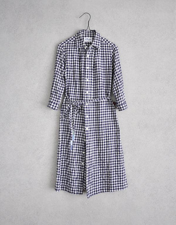 CRUM/ギンガムのシャツワンピース